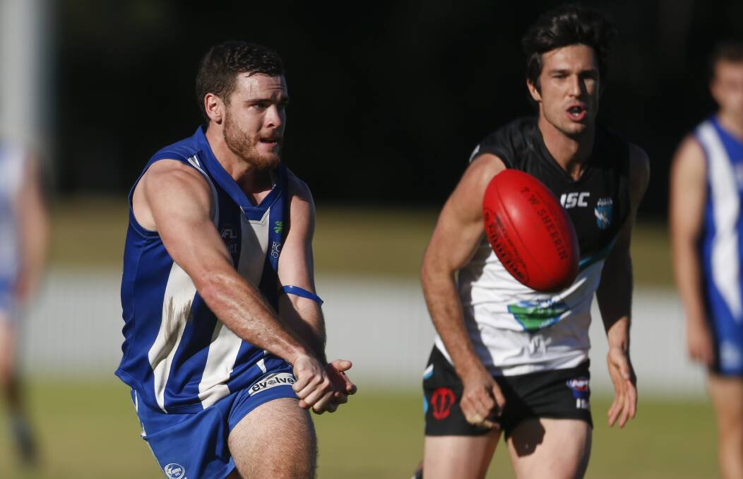 DETERMINED: After getting close to a premiership last year, Figtree's Nicholas Stacey (left) has been in a red-hot form for the Kangaroos so far in 2020. Picture: Anna Warr