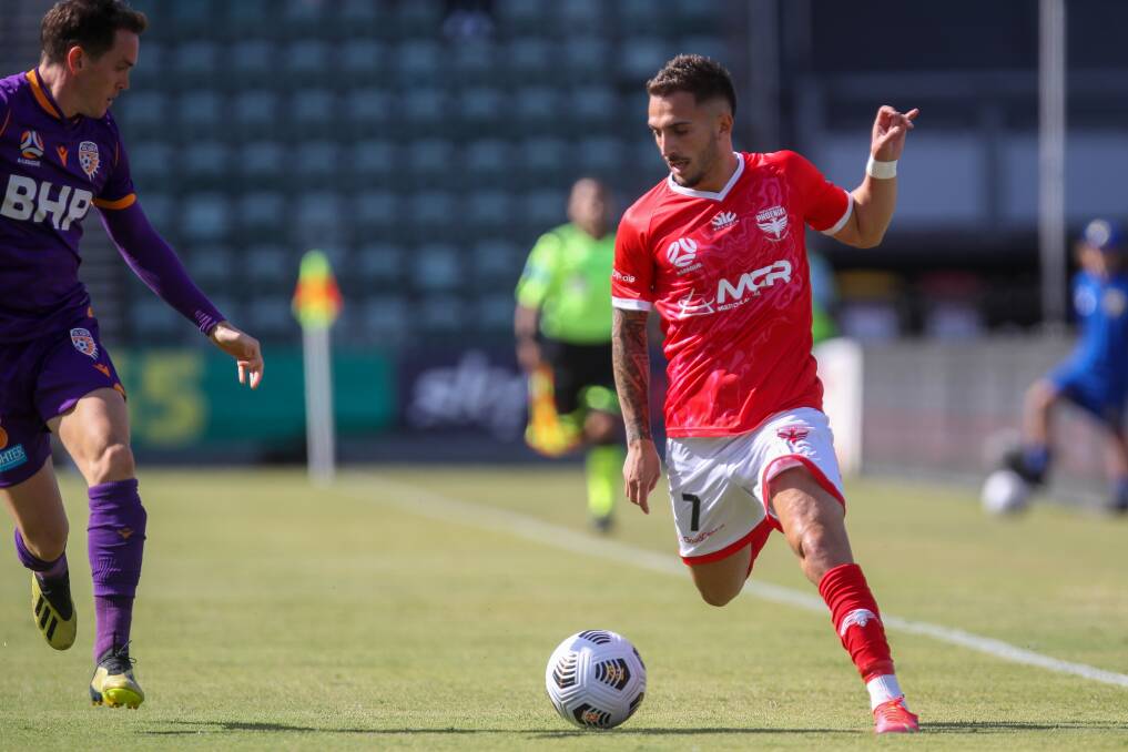 IN DOUBT: Phoenix midfielder Reno Piscopo may miss Monday night's clash with Melbourne City at WIN Stadium. Picture: Adam McLean
