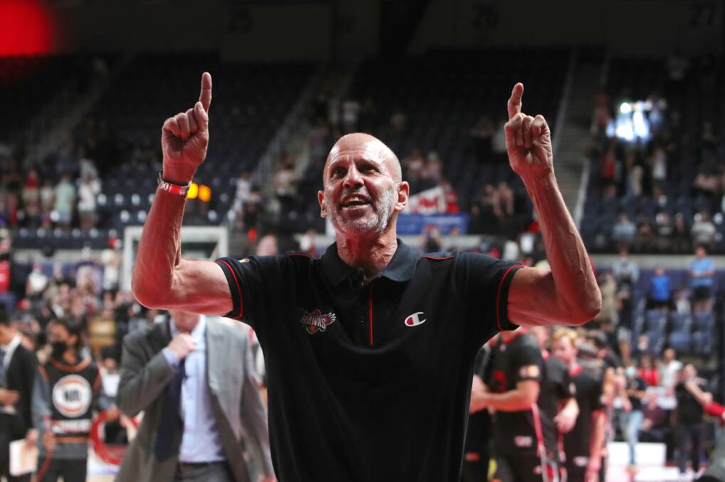 HAPPY: Hawks coach Brian Goorjian. Picture: Sylvia Liber