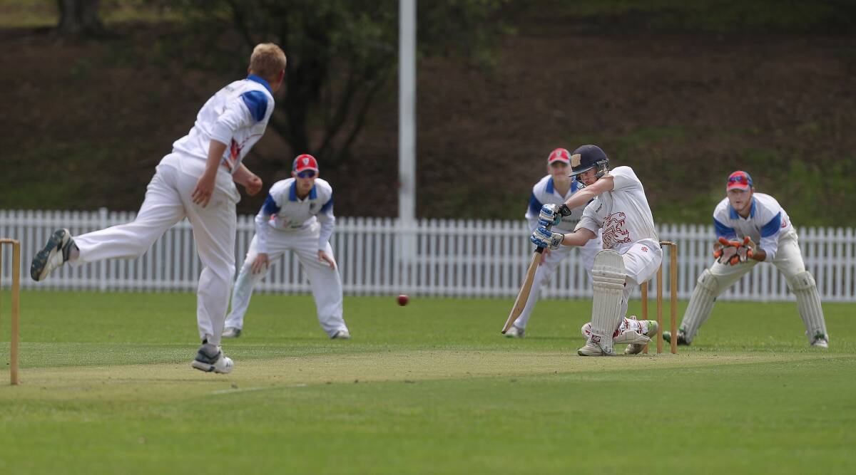 IN CONTROL: Keira batsman Tane Nunn drives through the covers on his way to hitting a century against Wests on Saturday. Pictures: Robert Peet