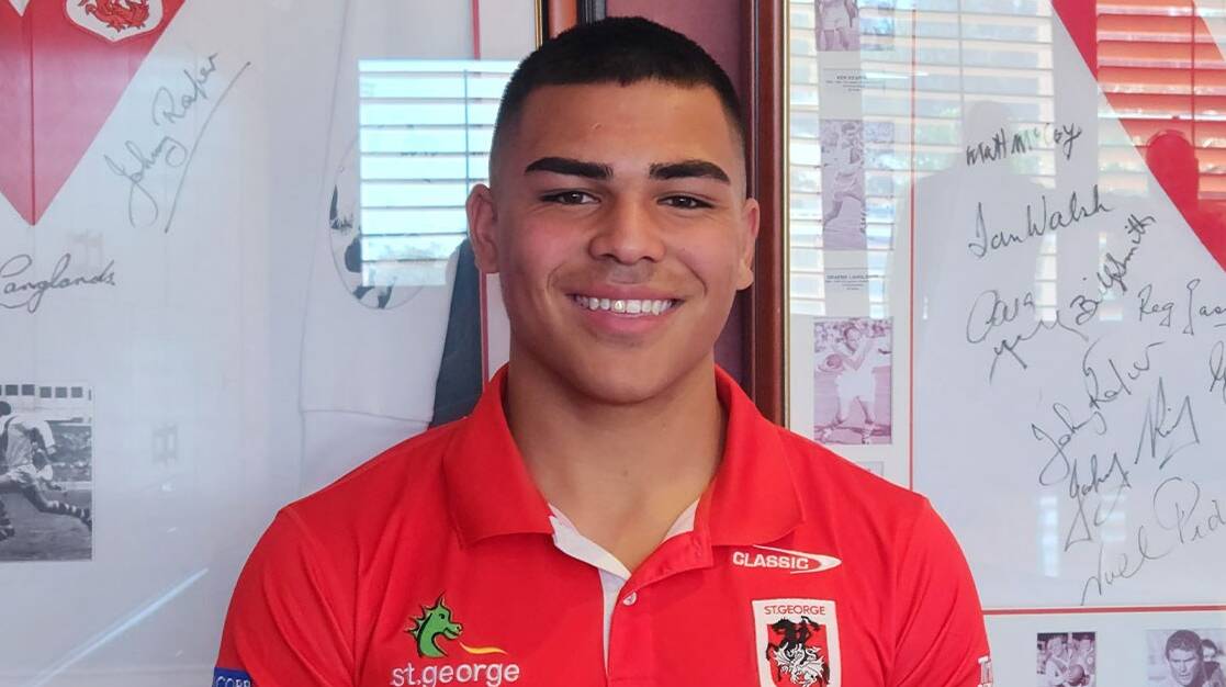 Australian Schoolboys representative Jacob Halangahu has re-committed to St George Illawarra. Picture - Dragons Media