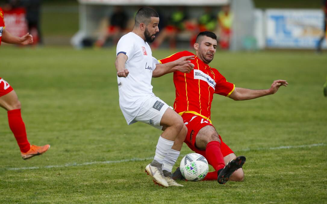 LEADER: The experience of Danny Lazarevski (right) will be key for Wollongong United in their next Cup tie on Wednesday night. Picture: Anna Warr