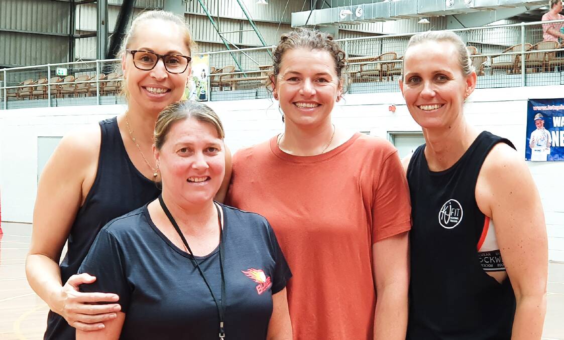 TEAM WORK: South Coast Blaze's open head coach Marj Parr and under-23s coach Regan Tweddle with Nat Behl and Kimberlee Gilmour, who have been coaching the Blaze's juniors. Picture: South Coast Blaze