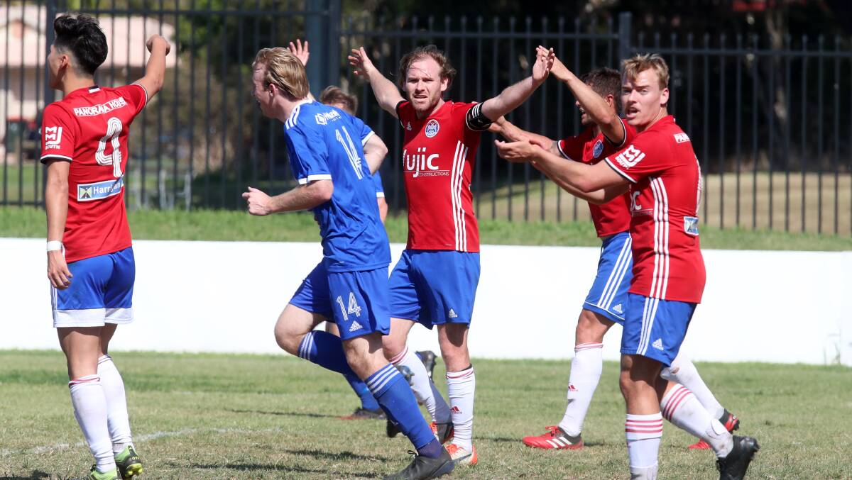 Albion Park players react after conceding a goal against Bulli last season. Picture: Sylvia Liber