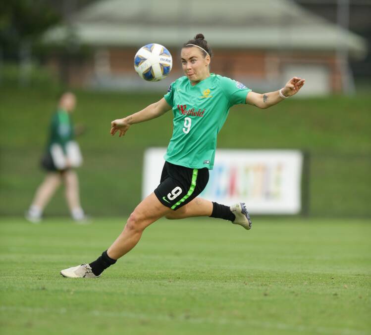 ON THE BALL: Caitlin Foord in action at a Matildas training session. Picture: Jonathan Carroll