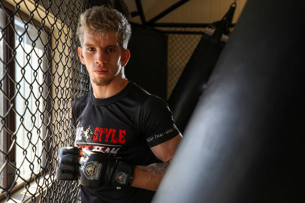 FOCUSED: Justin Van Heerden, who trains at Windang's Freestyle Fighting Gym, is ready for his next professional MMA fight on Friday. Picture: Adam McLean