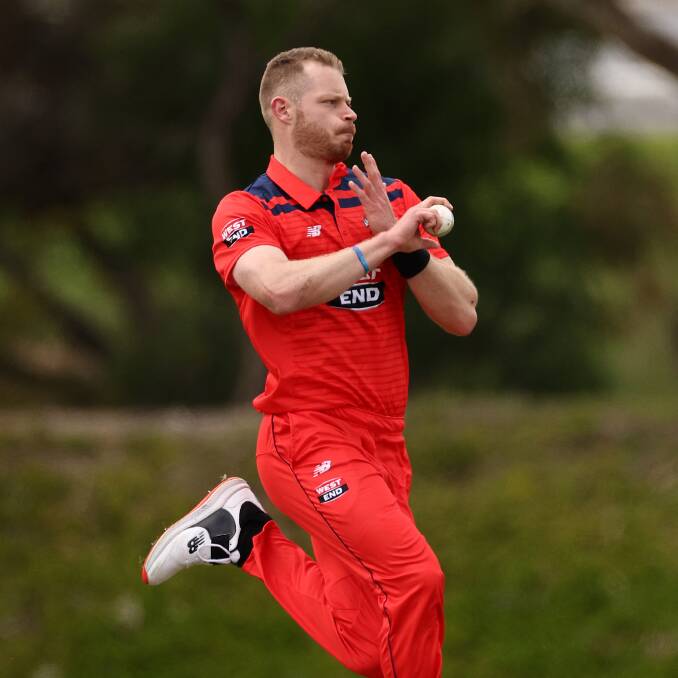 IN FOCUS: South Australia's Nathan McAndrew prepares to bowl during Wednesday's Marsh One-Day Cup game. Picture: Daniel Kalisz/Getty Images