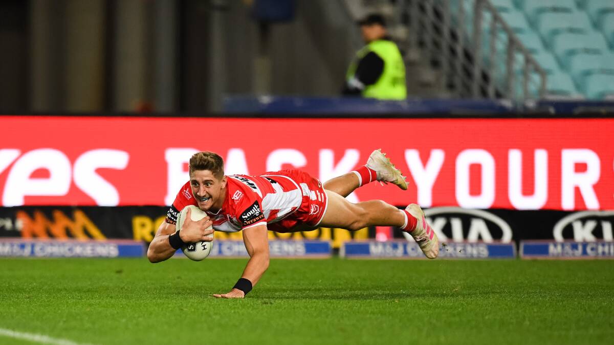 TRY TIME: Young gun Zac Lomax has committed to the St George Illawarra Dragons. Picture: NRL Imagery
