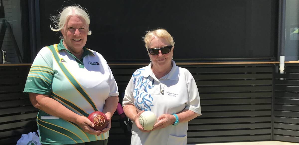 Flashback: Illawarra District Minor Singles champ Adele Morell and finalist Annette Nicholls ahead of the 2021 decider in January. Picture: Mike Driscoll