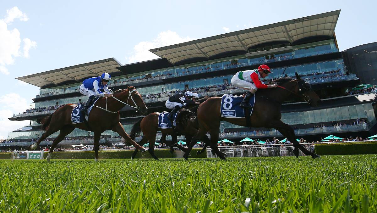 Nash Rawiller riding Handle the Truth wins the $1.3 million Kosciuszko race at Royal Randwick on Saturday. Picture: Getty Images