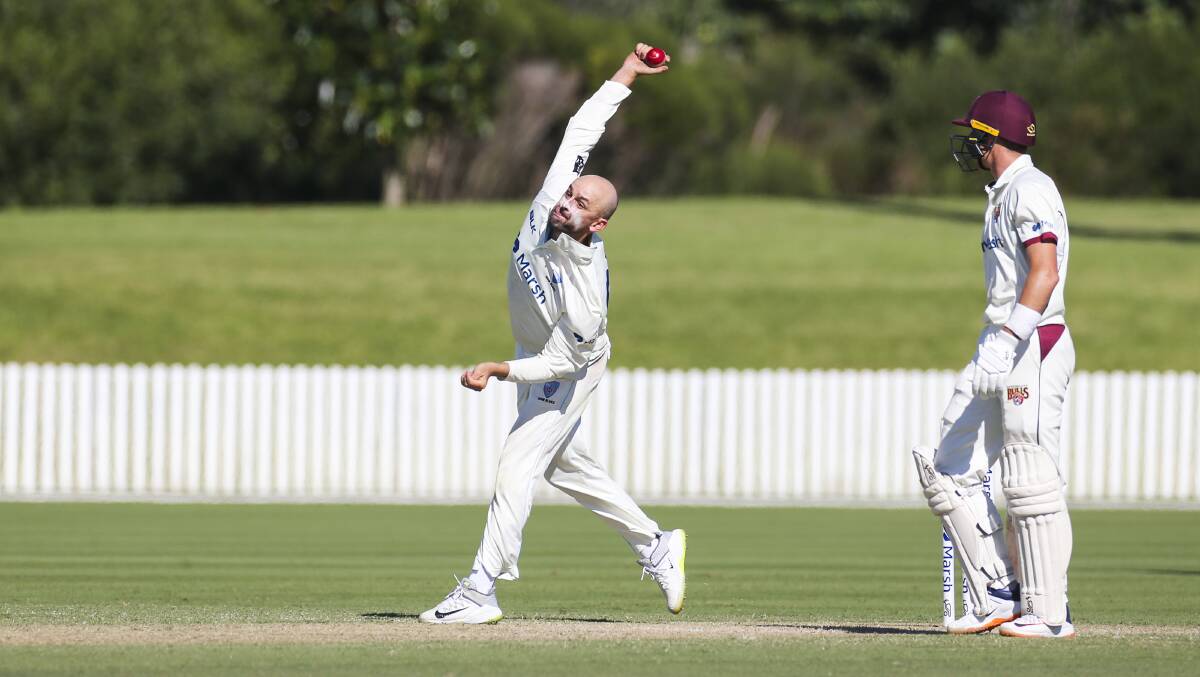 STAR POWER: Blues off spinner Nathan Lyon took six wickets in Queensland's first innings at North Dalton Park. Picture: Anna Warr