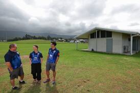Bulli Junior Football Club president Francis Hinds, vice-president Sarah Wilson and committee member Brett Cleaves discuss plans for upgrades at Bulli Park. Picture by Adam McLean