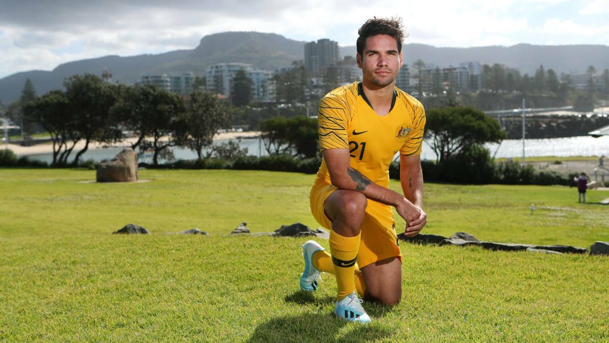 Wollongong's Tate Russell in his Olyroos jersey. Picture: Sylvia Liber