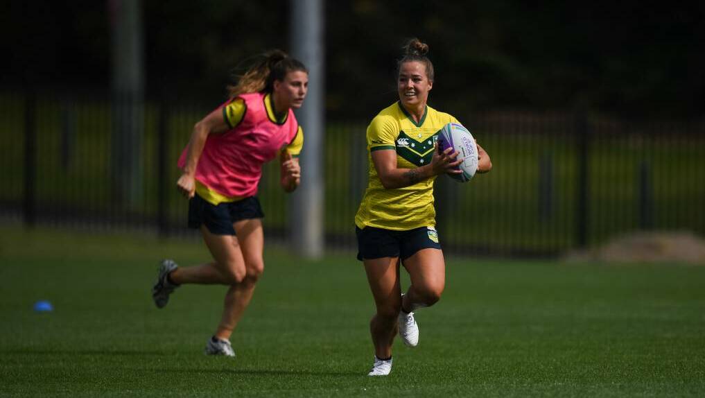 FULL STEAM AHEAD: Jillaroos star Isabelle Kelly will join the Dragons for the upcoming NRL Nines. Picture: NRL Photos