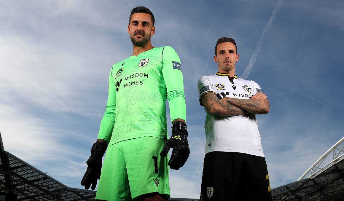 HUNGRY: Macarthur FC goalkeeper Adam Federici and teammate Matt Derbyshire are fired up for the A-League finals. Picture: Mark Metcalfe/Getty Images