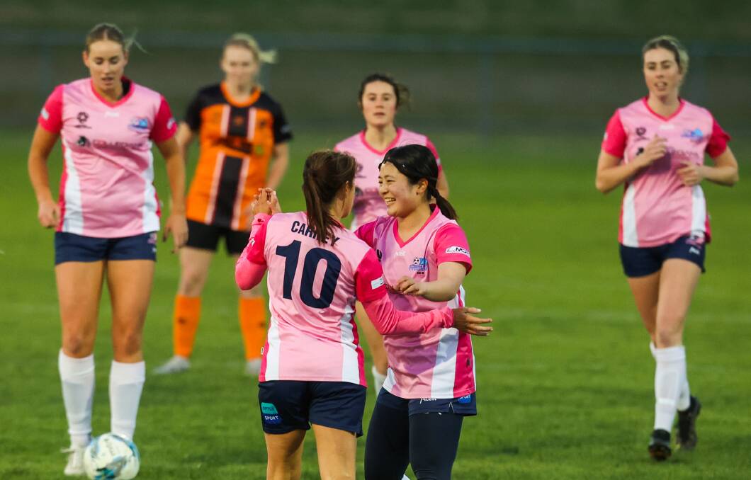 Sakura Nojma celebrates a goal recently. Picture by Wesley Lonergan