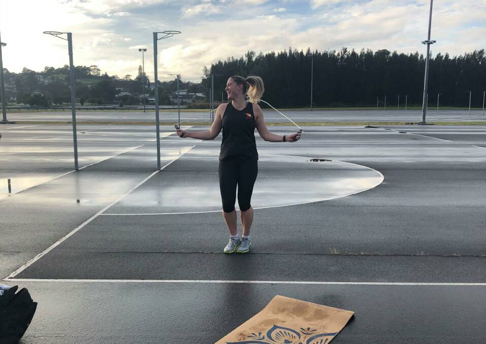 UPBEAT: Brittany Berry skipping at training. Picture: South Coast Blaze