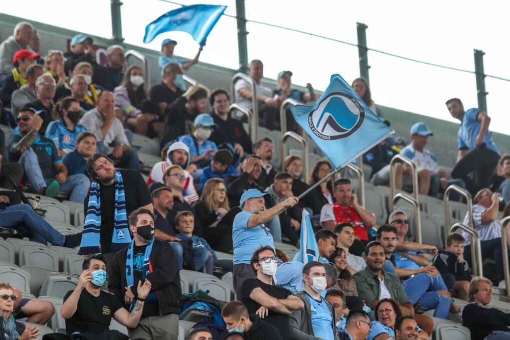 Sydney FC supporters at last Saturday's A-League game at WIN Stadium. Picture: Adam McLean
