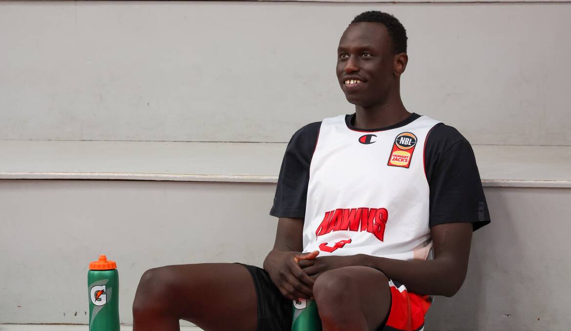 Wani Swaka Lo Buluk was all smiles at a recent Hawks training session at the Snakepit. Picture by Adam McLean