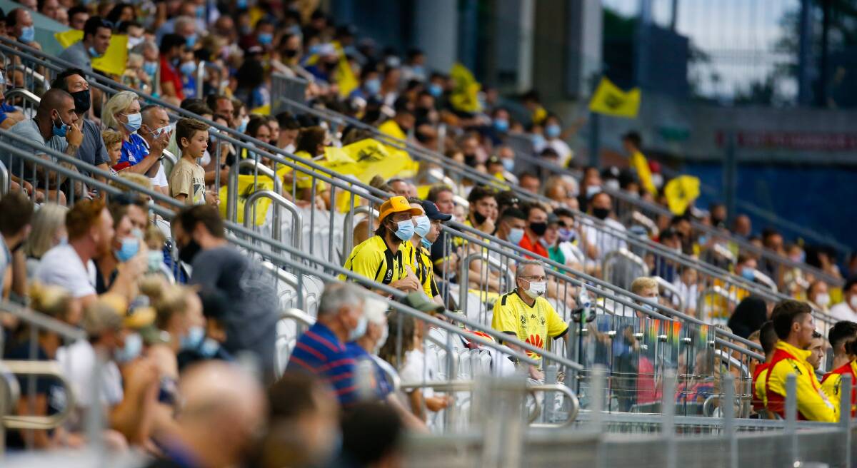 SUPPORT: Wellington Phoenix fans at WIN Stadium in January 2021. Picture: Anna Warr