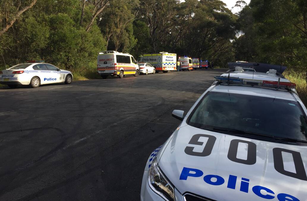Emergency response: The scene of the tragedy at Mt Keira.