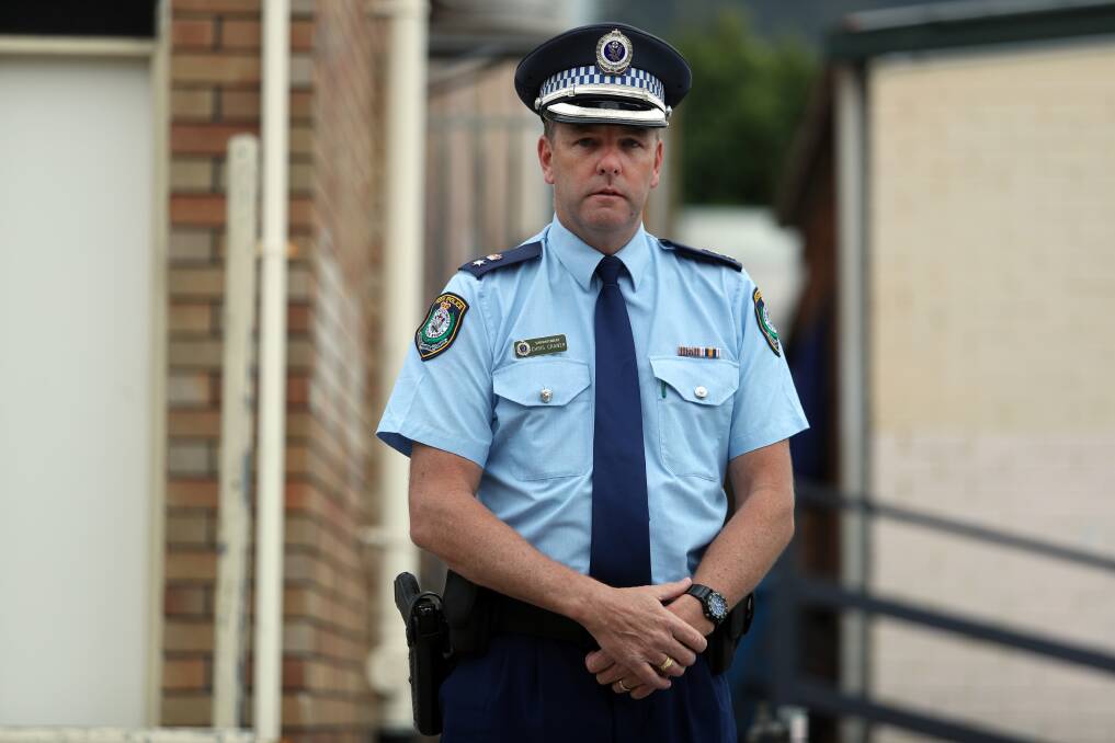 Wollongong commander Superintendent Chris Craner is urging residents to meet with police on Wednesday night. Picture: Robert Peet   
