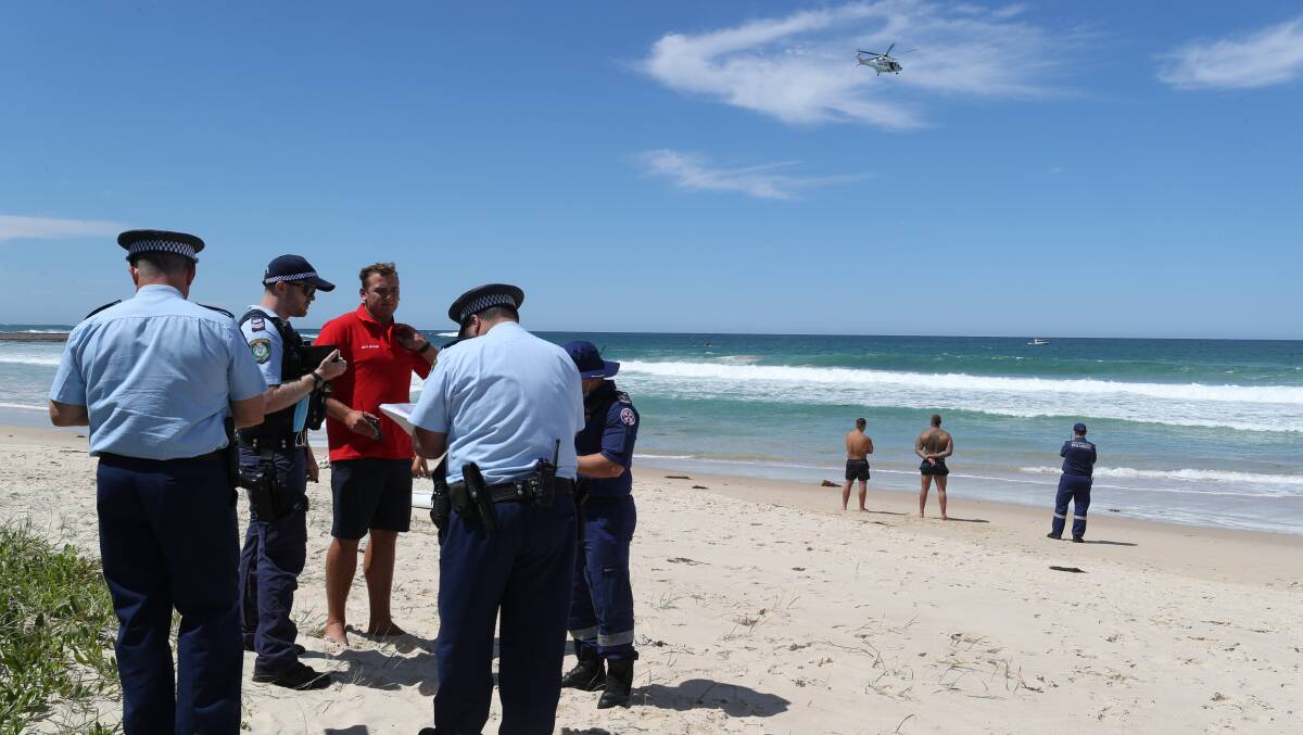 A large emergency response was co-ordinated to try to find the missing swimmer. Pictures: Robert Peet