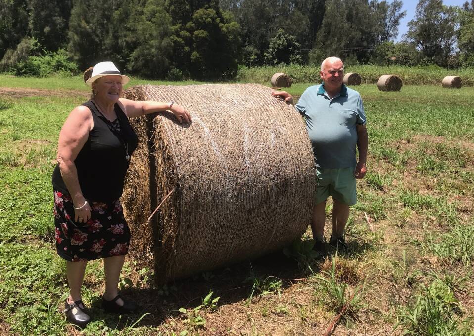 Grateful: Shellhabour Mayor Marianne Saliba was pleased council could donate hay to farmers like Colin Swan. Picture: Shellharbour City Council