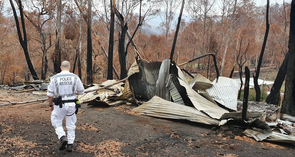 The Illawarra Police Rescue Squad did building impact assessments following the devastating South Coast bushfires. Picture: Illawarra Police Rescue Squad Facebook page