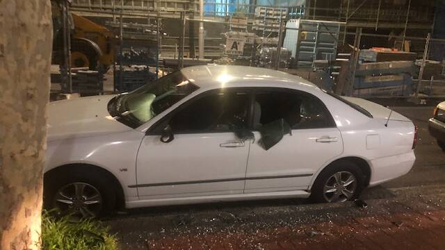Two of the cars had the mirrors hit off. Picture: Wollongong Homeless Hub