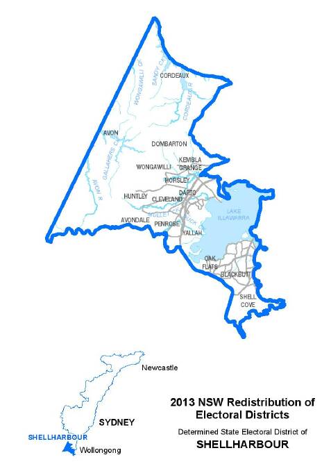 Shellharbour electorate boundaries. Picture: NSW Electoral Commission