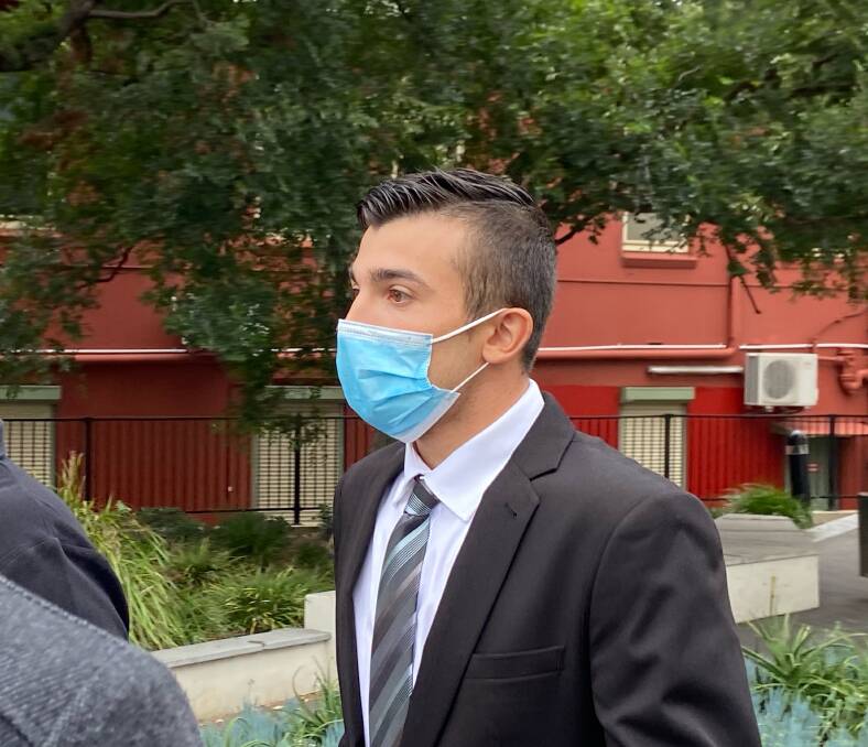 Remzi Bektasvoski left Wollongong Courthouse with his family on Tuesday following day two of his District Court trial. Picture: Ashleigh Tullis