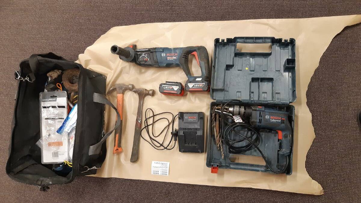 Some of the tools recovered. Police will allege they were stolen. Picture: Lake Illawarra Police