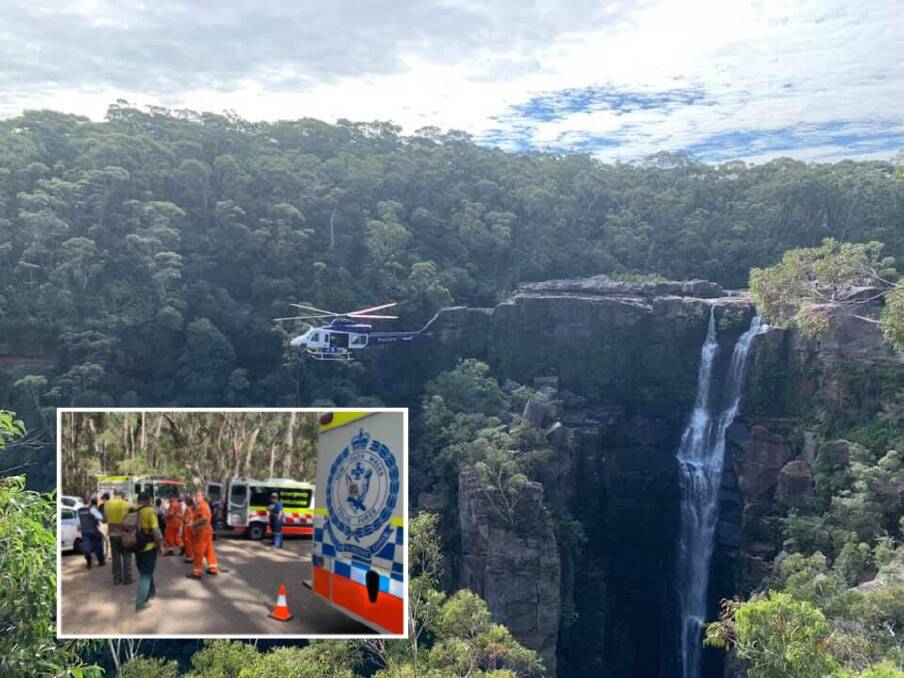 Safe: Emergency services located two bushwalkers who were lost and injured in Carrington Falls on Anzac Day. Picture: Kiama SES Unit Facebook page