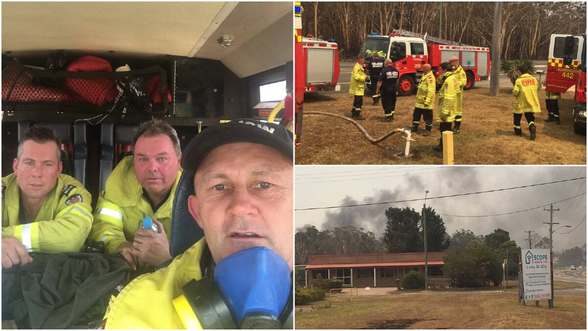 An Illawarra crew helped save a Wandandian man's house on Saturday. Pictures: Darin Sullivan