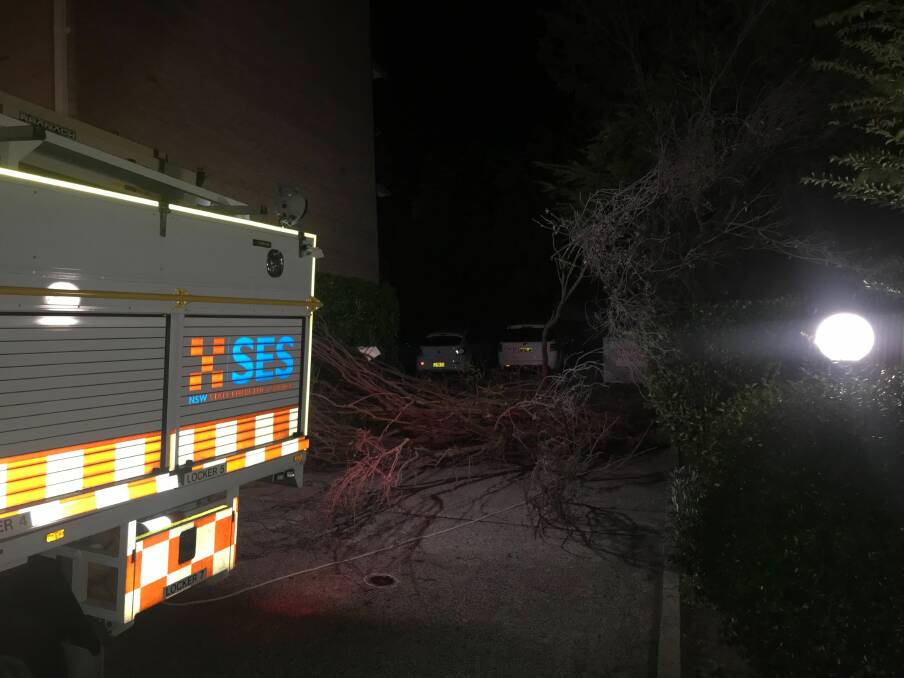 The Wollongong SES Unit responded to ten call outs as at 7pm on Monday night. Picture: Wollongong SES Unit
