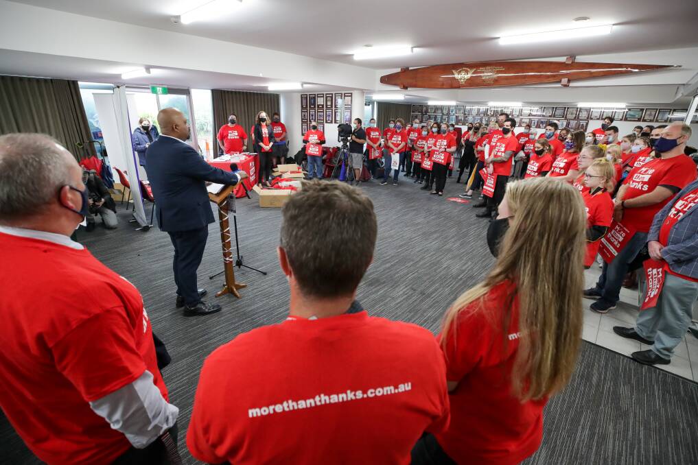 NSW Teachers Federation Deputy President Henry Rajendra met with Illawarra union members earlier this month to discuss ongoing wage negotiations. File picture: Adam McLean