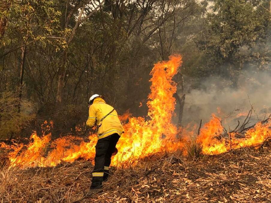Illawarra fire crews assisted Oakdale Rural Fire Brigade in a tactical backburn on the weekend along Burragorang Road. Picture: Oakdale Rural Fire Brigade Facebook page