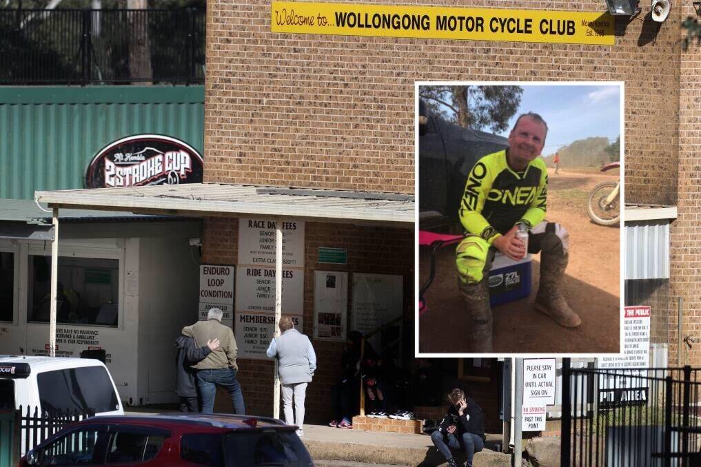Wollongong Motorcycle Club's Mount Kembla motocross complex was closed following the death of a rider Neville Turner (inset) last month. Pictures: Robert Peet, Facebook