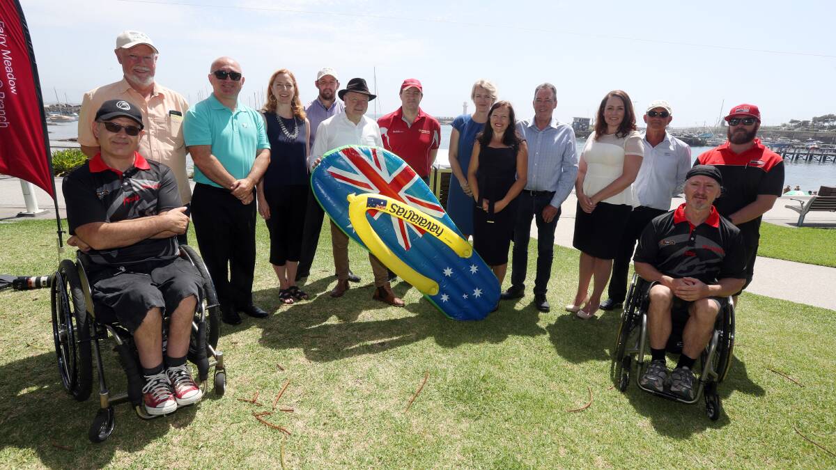 Flying the flag: Organisers and sponsors were excited for January 26 at the launch of Wollongong City Council's Australia Day event. Picture: Robert Peet