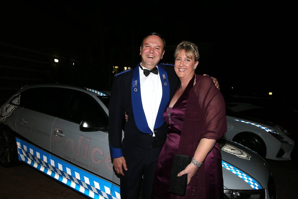 Chief Inspector John Klepczarek with wife Karen at the 2017 Illawarra Police Charity Ball. File Picture: Sylvia Liber