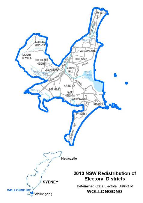 Wollongong electorate boundaries. Picture: NSW Electoral Commission