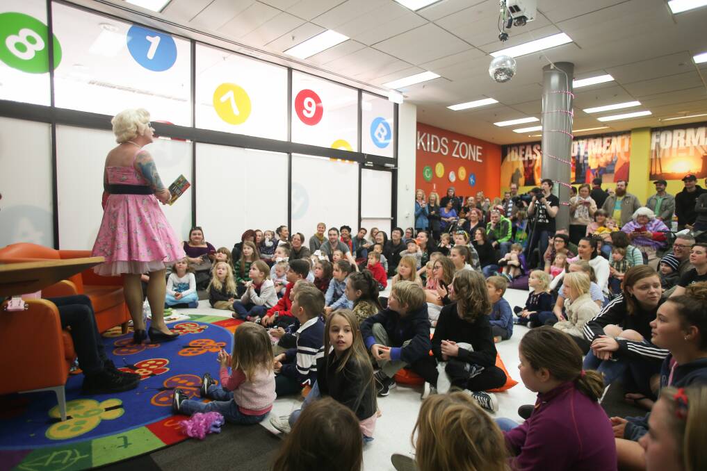 Listening: Children packed into Wollongong City Library during Drag Story time. Fairfax file picture: Georgia Matts