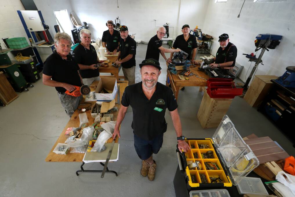 Campaign: The Helensburgh Men's Shed chairman Michael Croft and members are lobbying the government and Wollongong Council to assist in the leasing of Crown land so they can build a new shed. Picture: Sylvia Liber