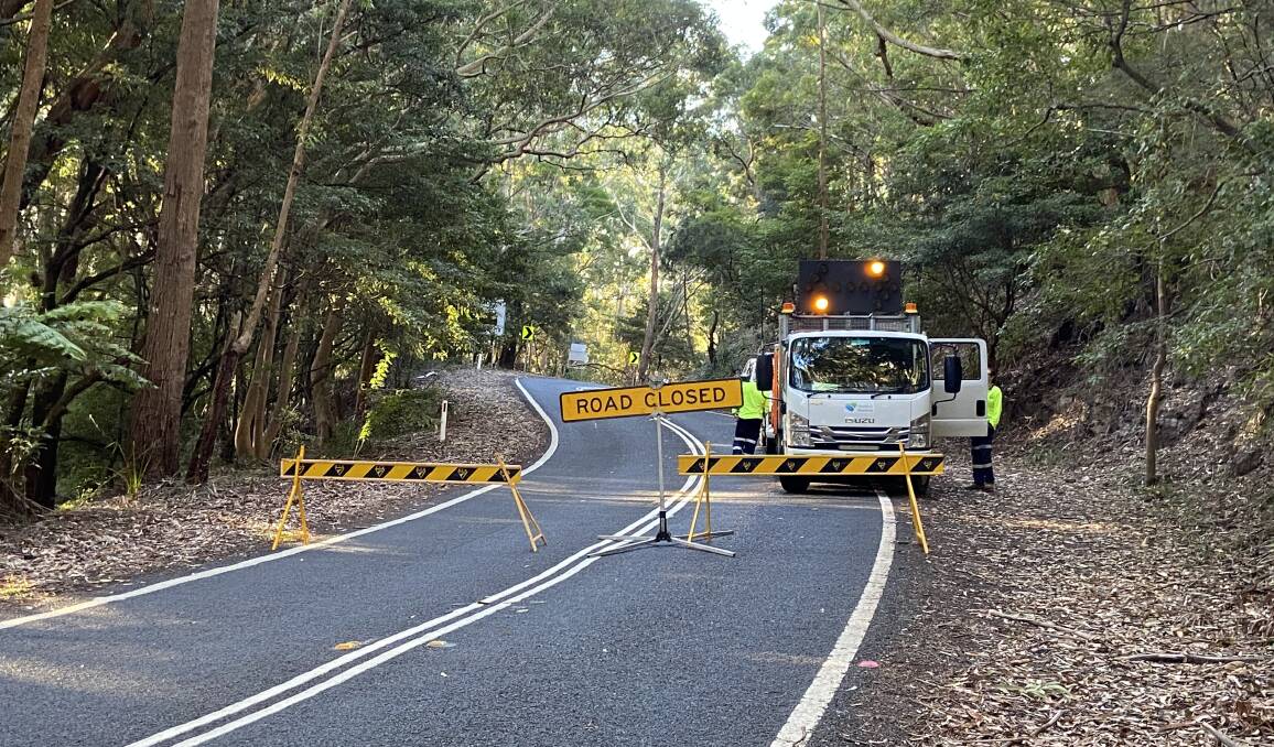 Lady Wakehurst Drive is closed in both directions following a fatal car crash on Saturday. Picture: Ashleigh Tullis