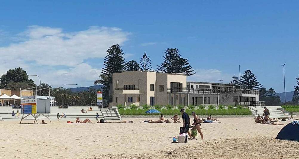 The North Wollongong SLSC will have an internal refurbishment and new balcony area. Picture: 2018 artist's impression.