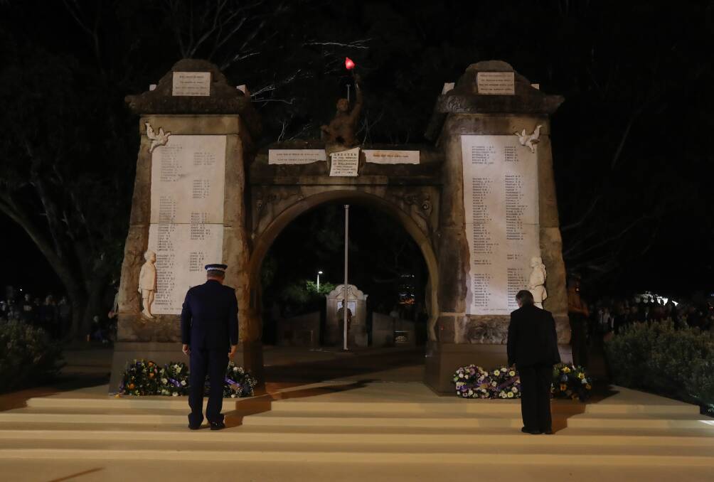 Respect: Residents are asked to remember the service of veterans as many usually would have done at Wollongong Cenotaph. File picture: Robert Peet