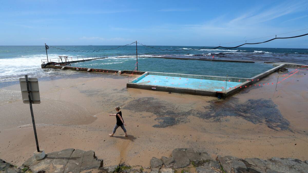 Upgrades are being made to the Wombarra Rock Pool, which are expected to be complete by the end of year. Picture: Sylvia Liber