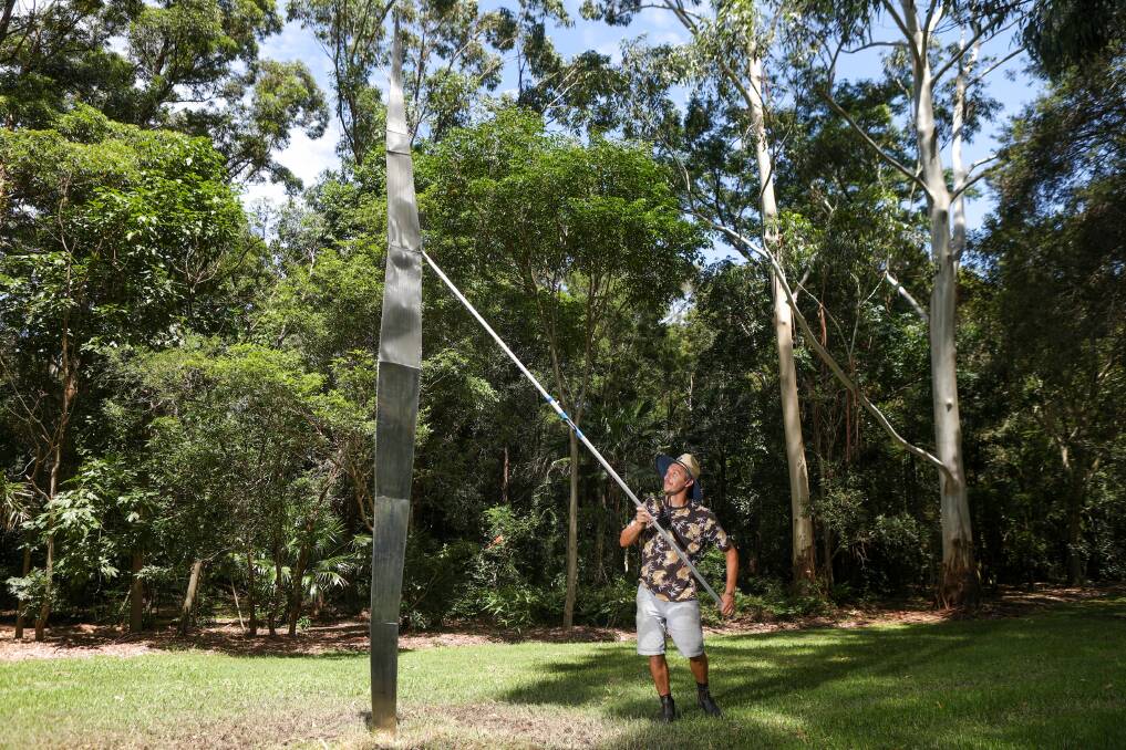 Orlando Norish has entered the artwork in the Sculpture in the Garden exhibition at the Wollongong Botanic Garden. Picture: Adam McLean