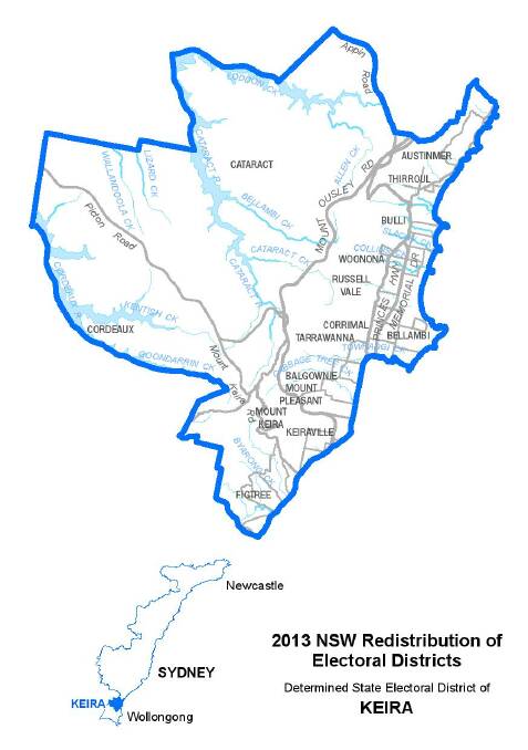 Keira electorate boundaries. Picture: NSW Electoral Commission